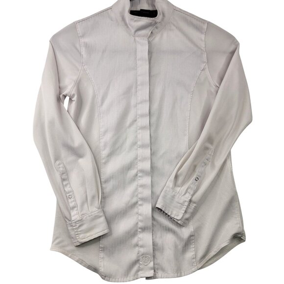 Ariat Pro Series Big Kids White Long-Sleeve Show Shirt Snap Medium (callout) - Picture 1 of 12